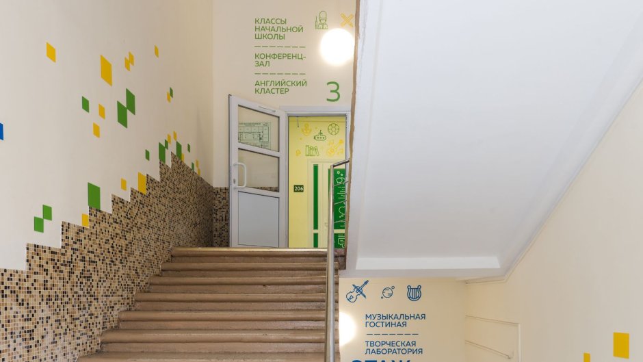 Навигация на лестнице в школе