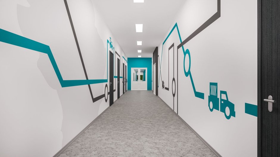Стильный школьный коридор