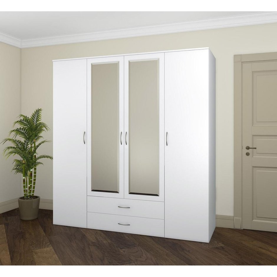 Шкаф Ривьера 4д/2ш с зеркалом