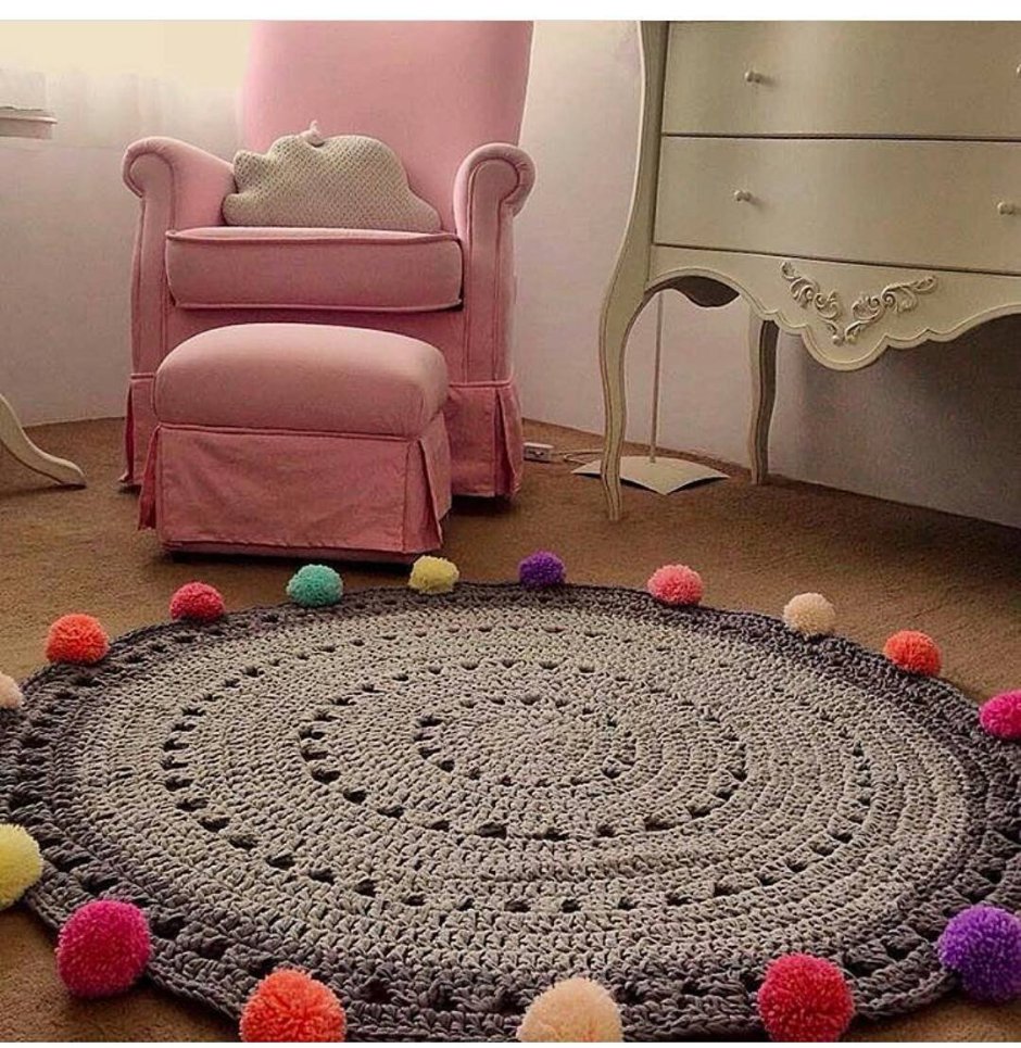 Круглый коврик крючком