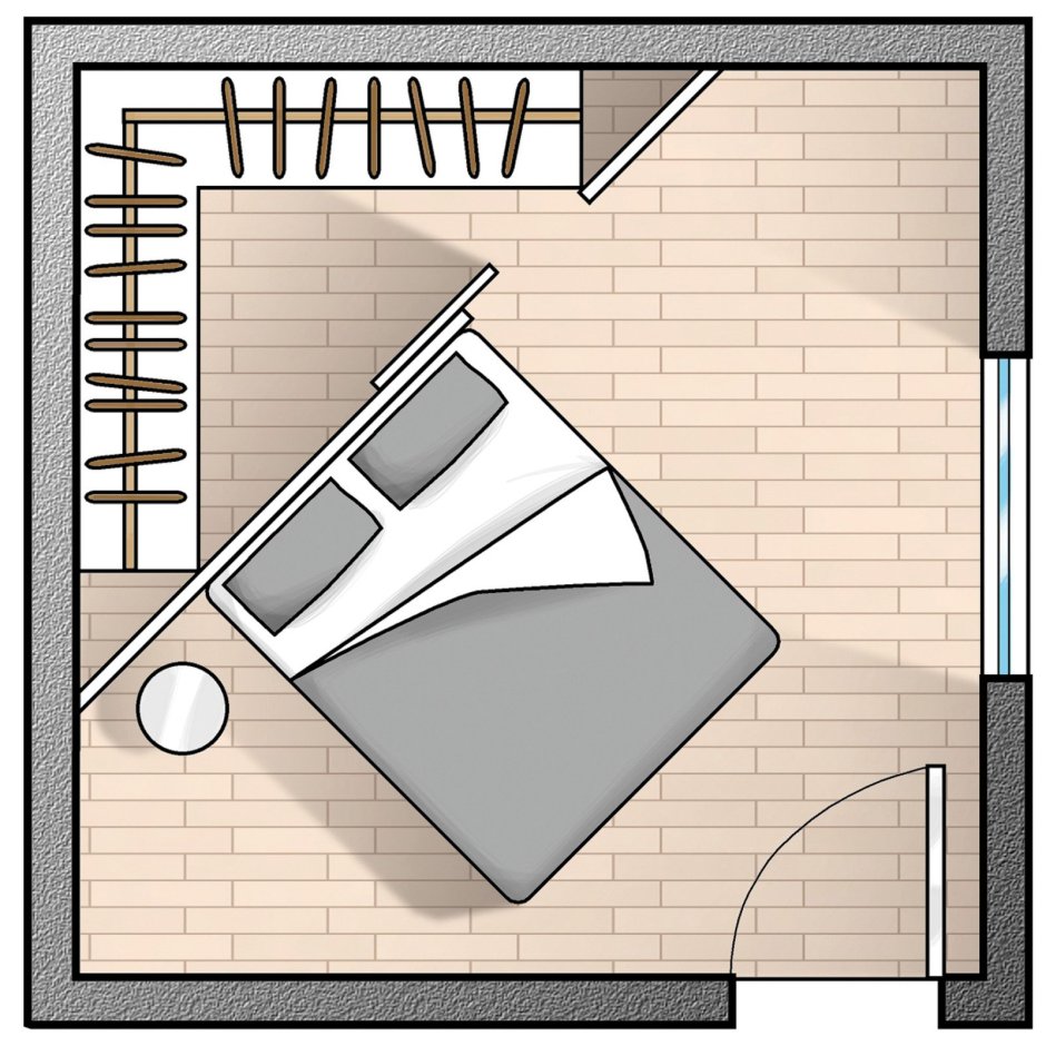 Маленькая спальня с большой кроватью