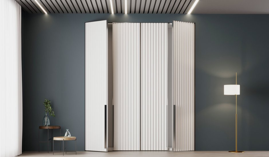 Вертикальная линии на фасадах шкафа