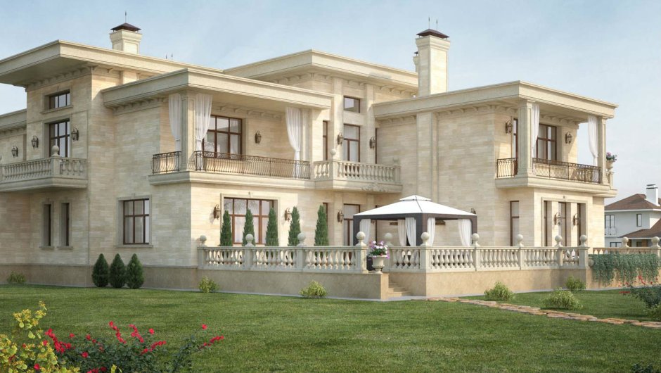 Современная вилла травертин