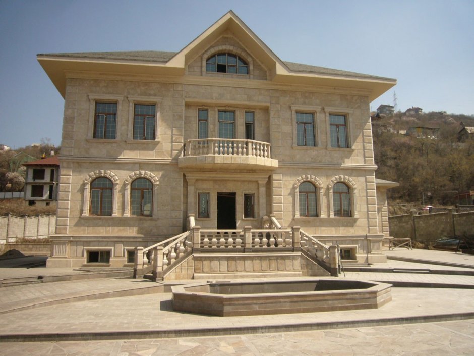 Травертин облицовка фасада