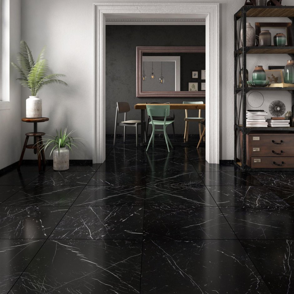 Черный керамогранит в интерьере