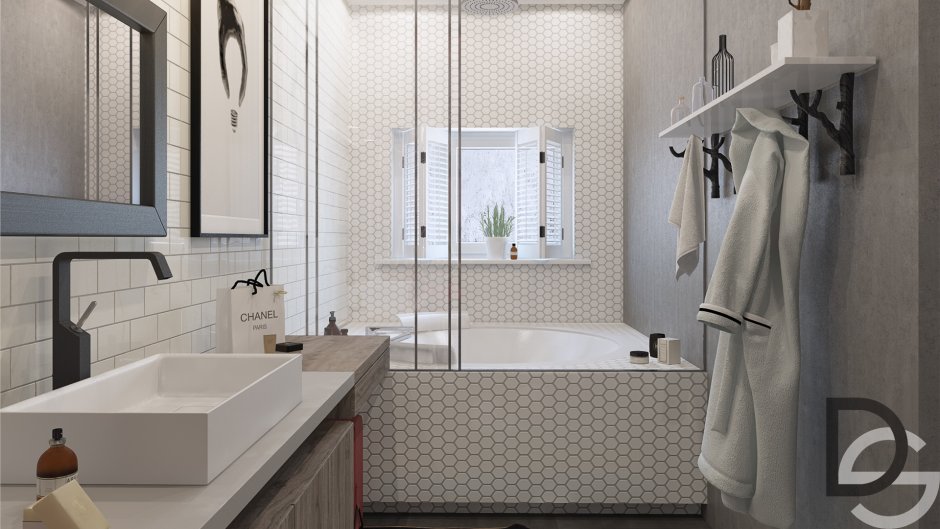 Метлахская плитка в ванной