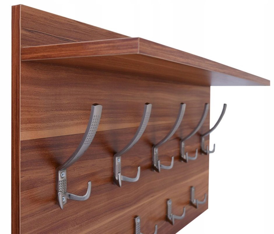 Вешалка настенная в прихожую с полкой для головных уборов