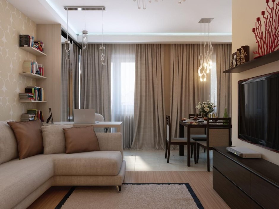 Интерьер гостиной в хрущевке