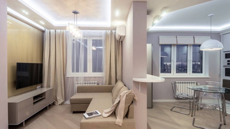 Интерьер двухкомнатной квартиры 75 кв