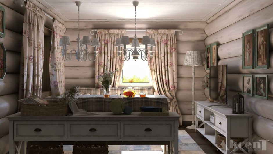 Интерьер бани в стиле Прованс