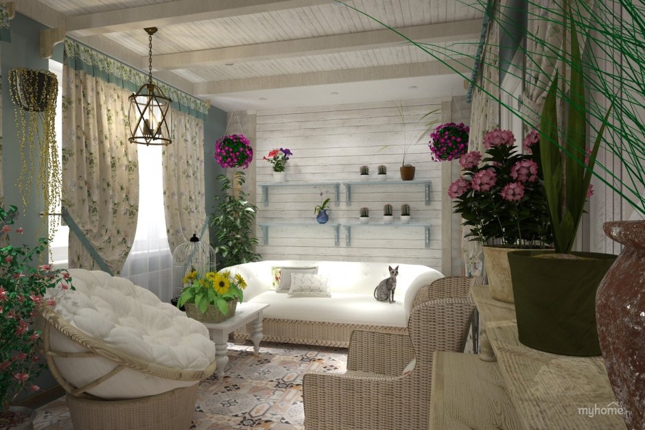 Интерьер бани в стиле Прованс