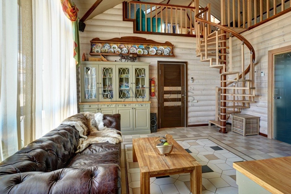 Комната в деревенском стиле вагонка