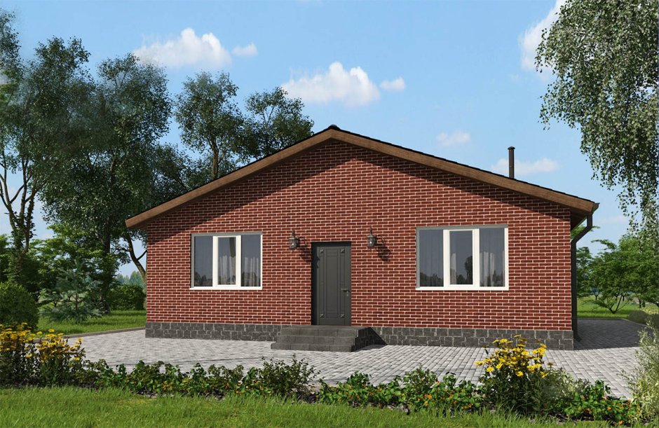 Дом 80 кв метров одноэтажный кирпичный