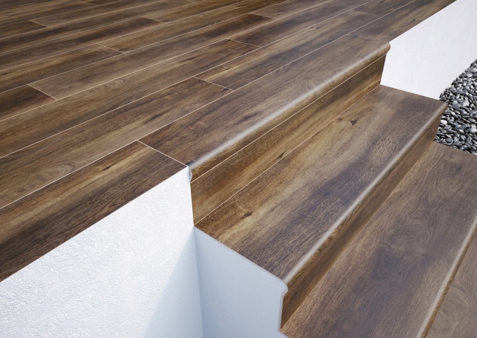 Ступени из керамогранита 1200х300 под дерево