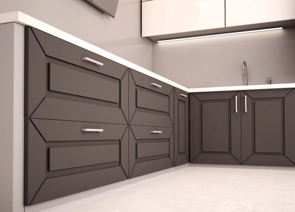 Верхние шкафы для кухни без ручек