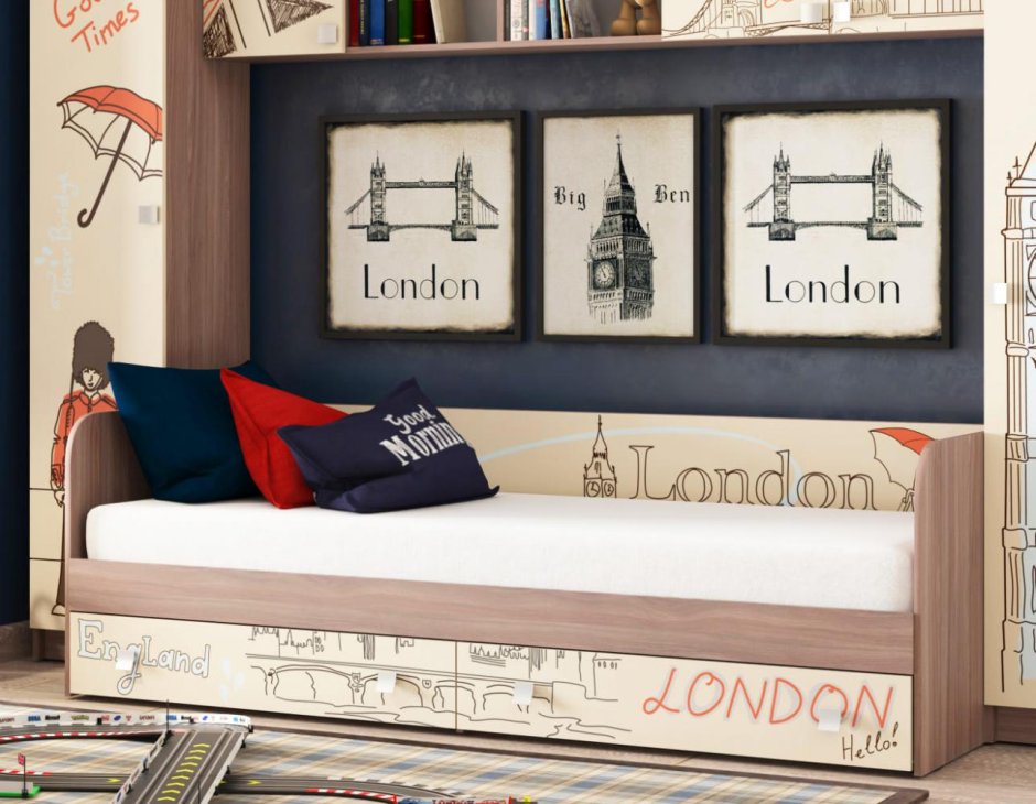 Кровать кр 21 с ящиками Лондон