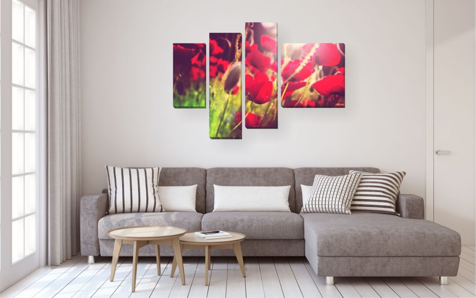 Репродукция в раме 115х65 см Натюрель с декором #80311208