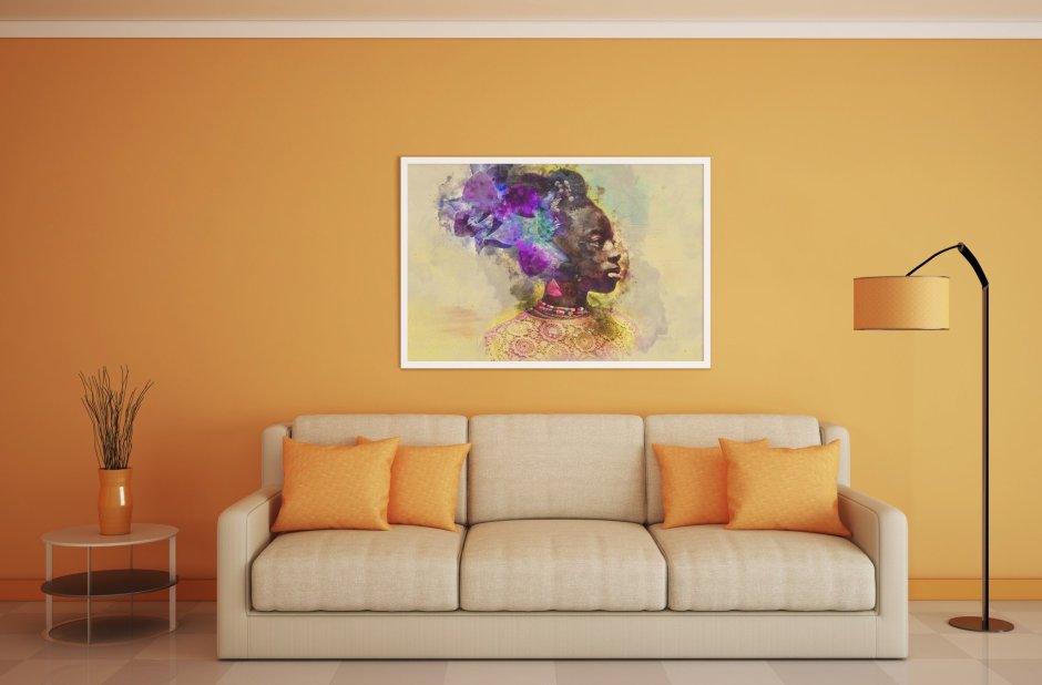 Панно в интерьере гостиной