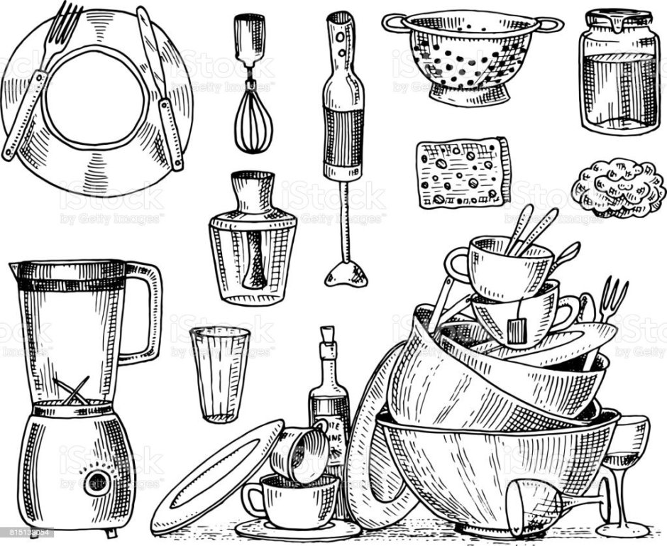 Зарисовки бытовых предметов