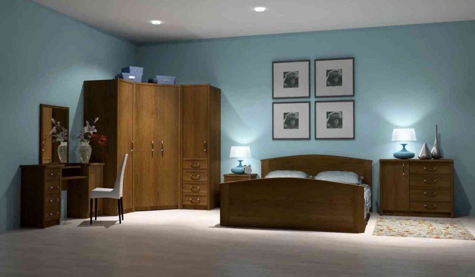 Спальня с мебелью цвета бук