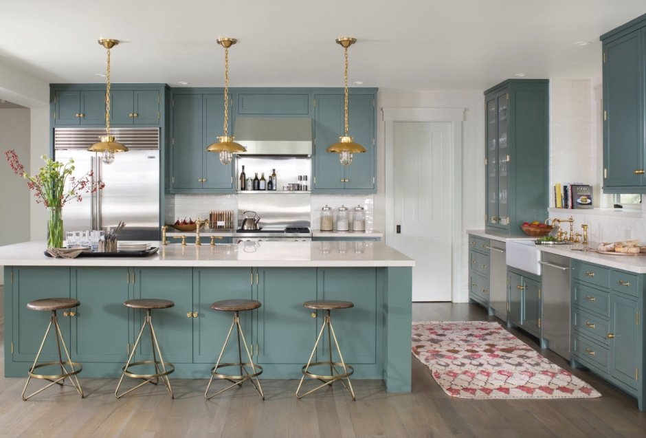 Сине серая кухня