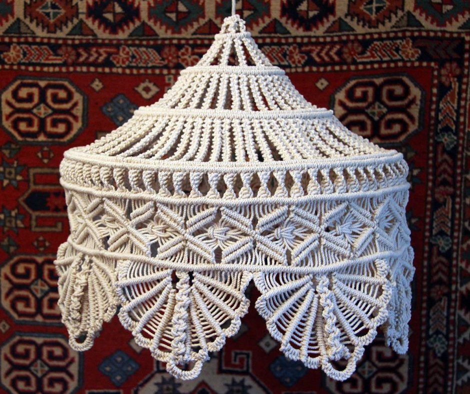 Абажур из джута макраме