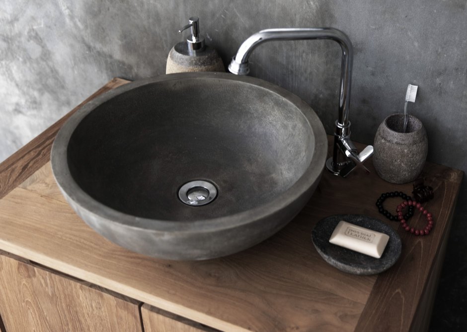 Раковина вабисаби микроцемент