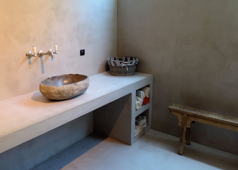 Раковина из бетона столешня