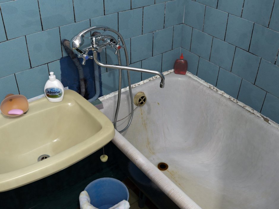 Ванная комната хрущевка без ремонта