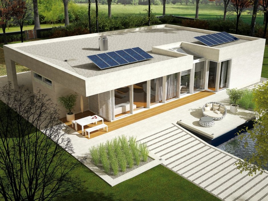 Дом с плоской крышей монолит 170 м