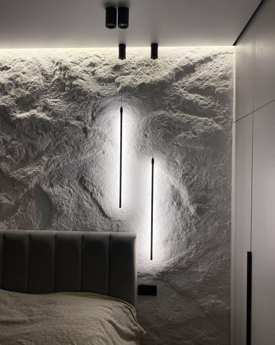 Стена скала в интерьере