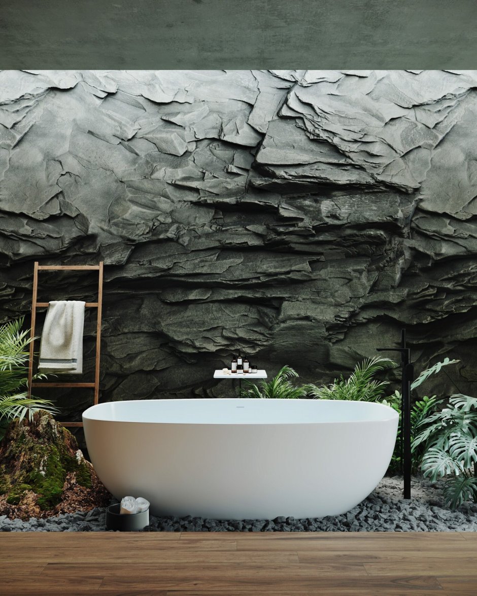 Имитация скалы на стене