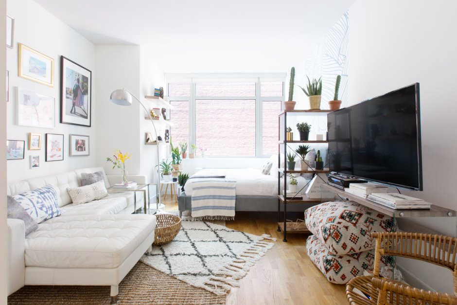 Гостиная Скандинавский стиль малогабаритка