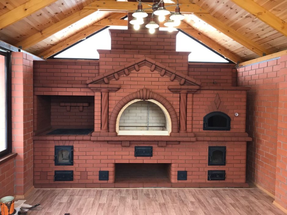 Камин в русской печи