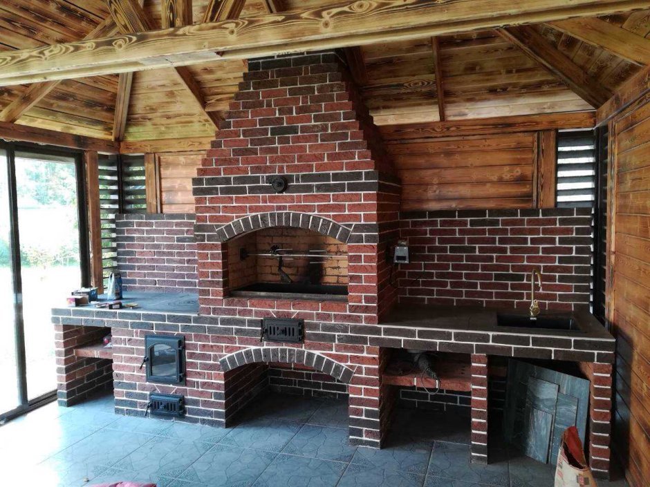 Камин-барбекю для беседки