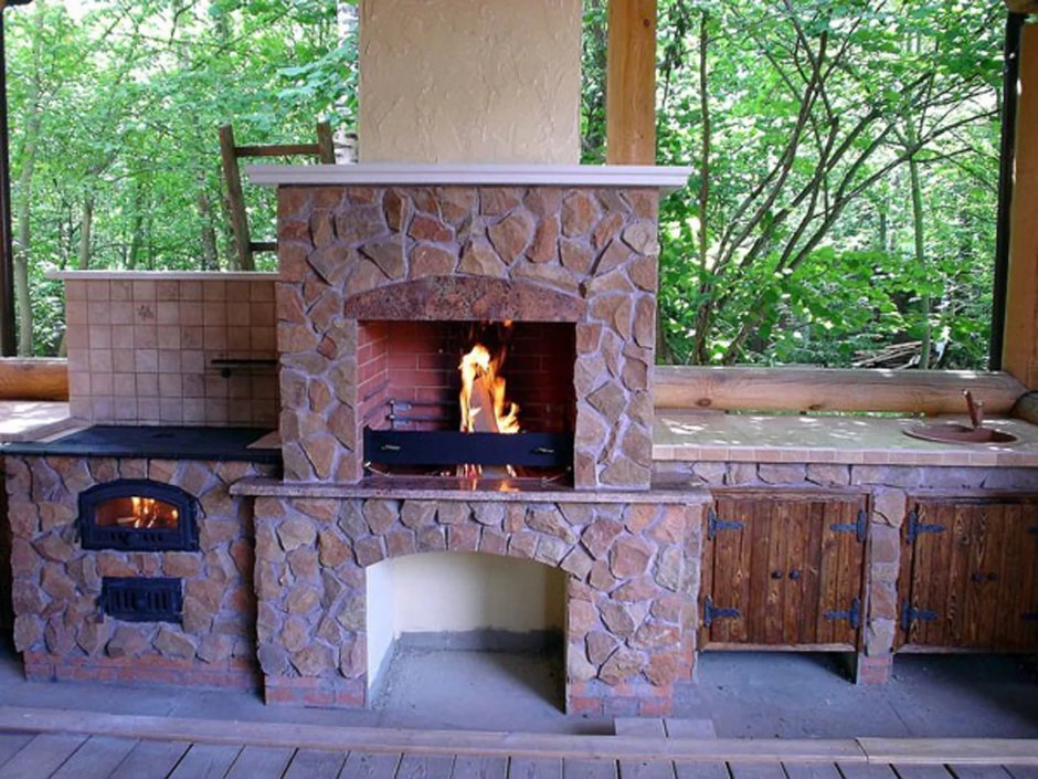 Печь шведка с камином