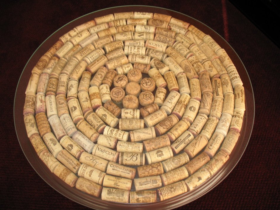 Коврик из винных пробок круглый