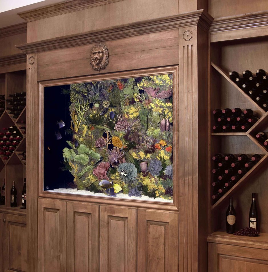 Аквариум в шкафу купе