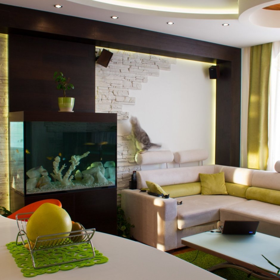 Аквариум встроенный в мебель