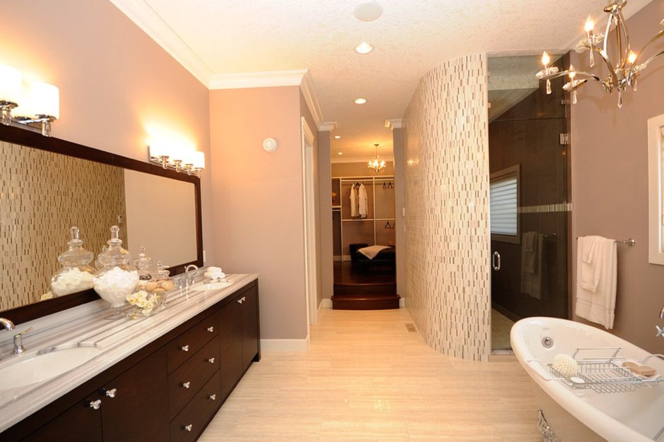 Проходная ванная комната дизайн