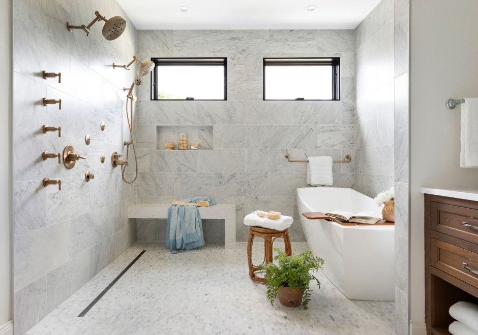 Душевая в американском стиле