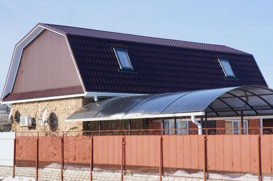 Мансардная крыша профнастилом