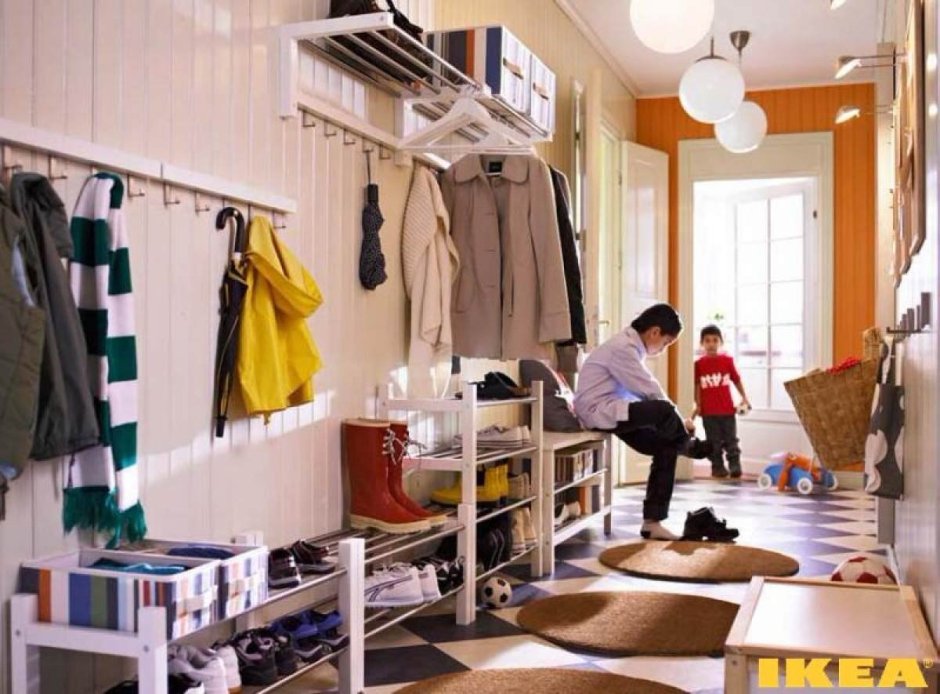 Ивар икеа в прихожей