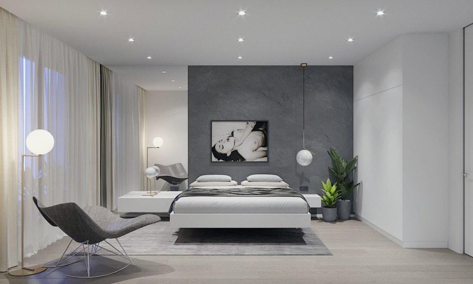 Спальня в эко стиле в светлых тонах