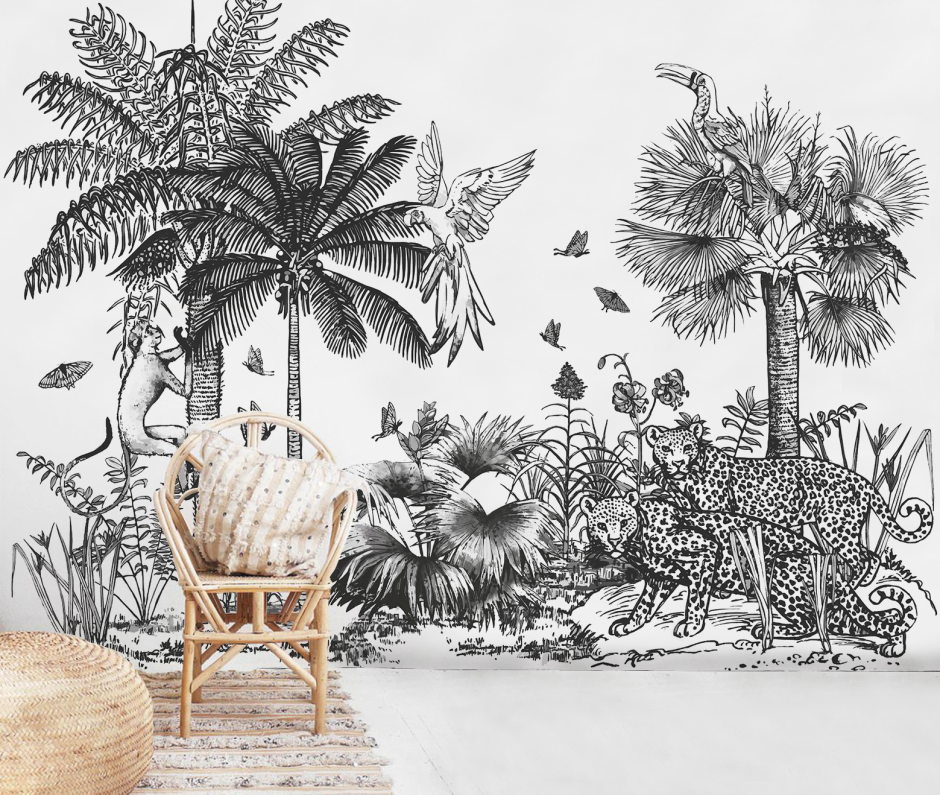 Аффреско зеленые пальмовые листья