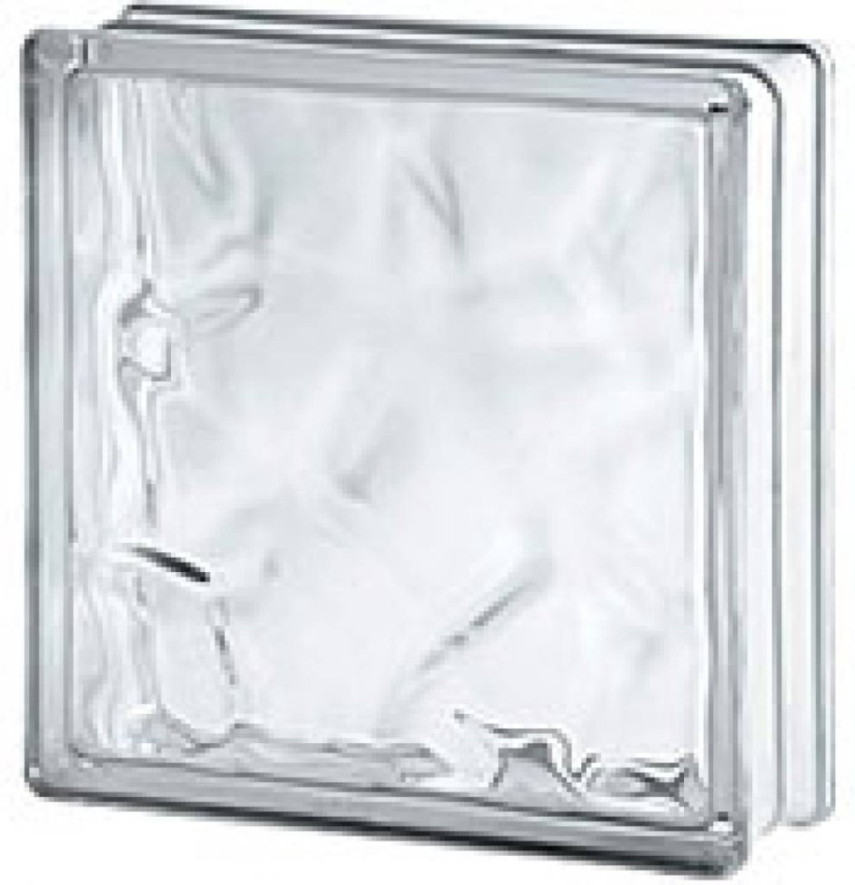 Стеклоблок Vitrablok волна бесцветный 190х190х100