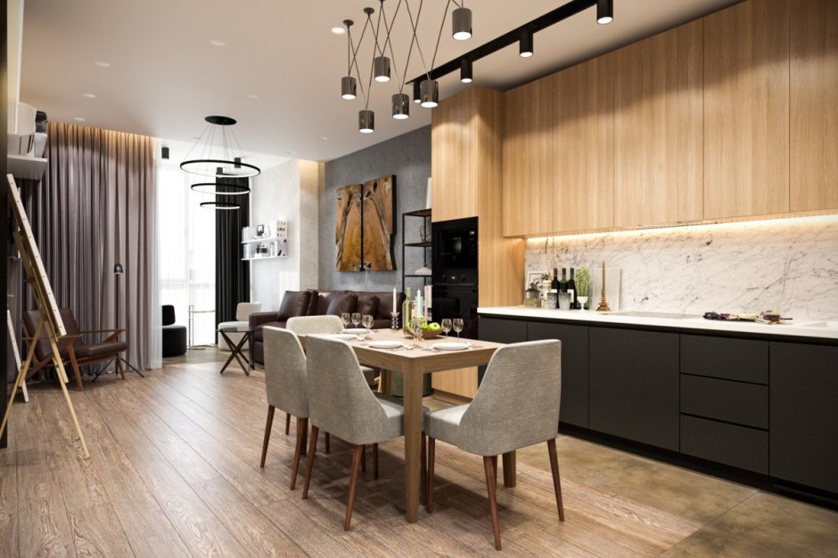 Кухня-гостиная в современном стиле