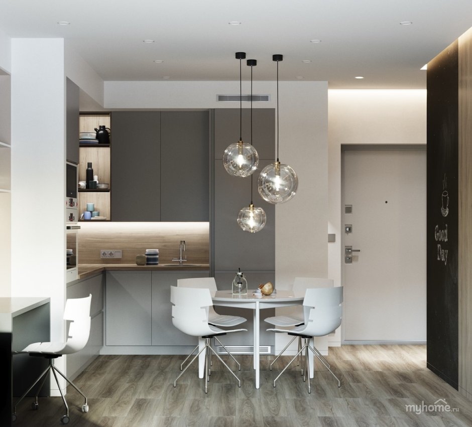 Освещение в кухне-гостиной