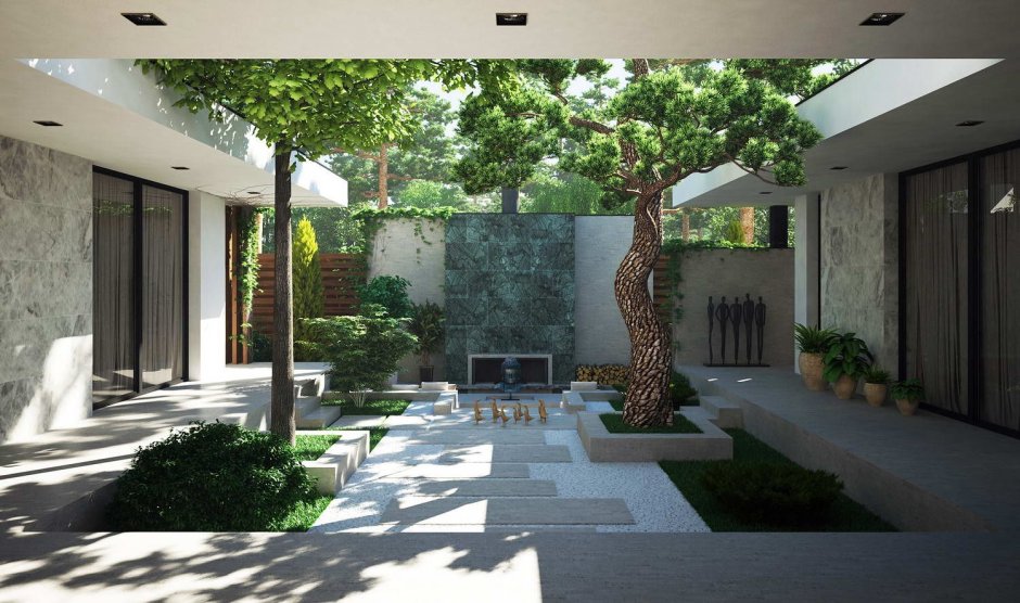 Дом с внутренним двориком проект