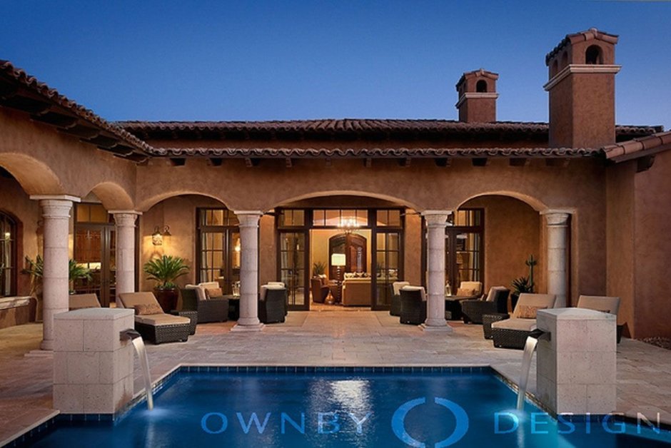 Одноэтажная вилла с бассейном в Тосканском стиле